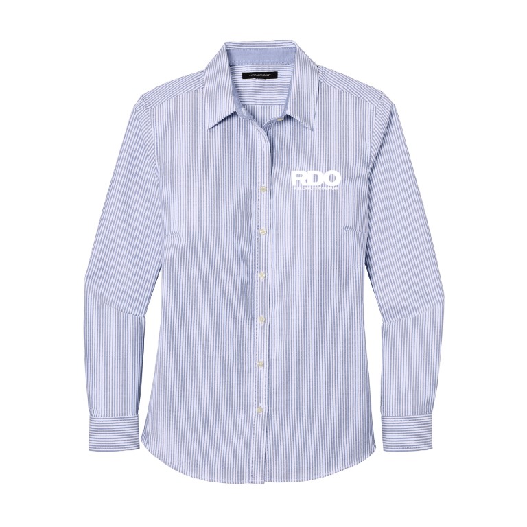 Port Authority Ladies SuperPro Oxford Stripe Shirt