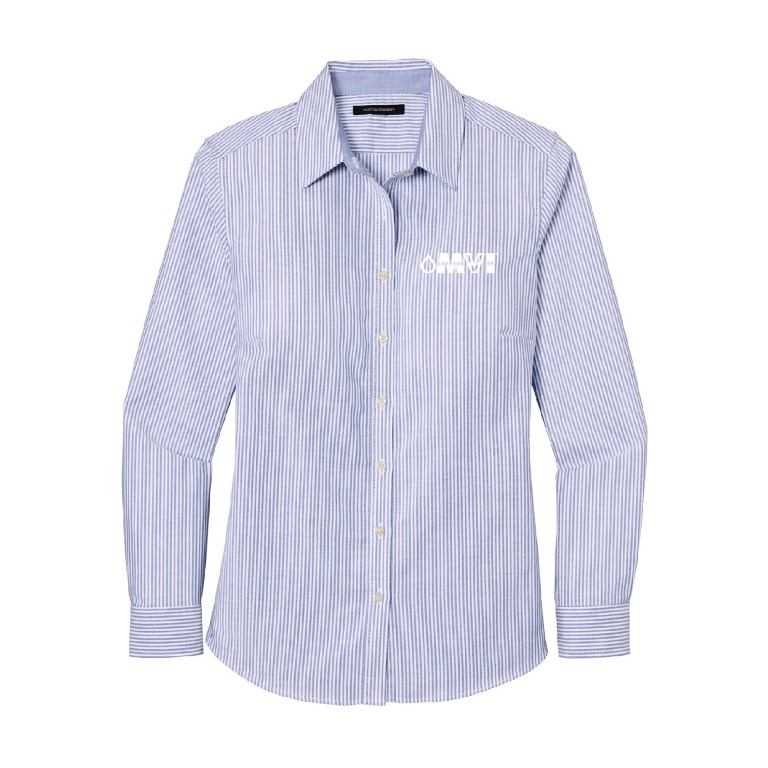 Port Authority Ladies SuperPro Oxford Stripe Shirt